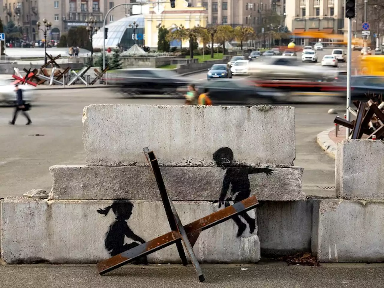 Banksy showcases new mural in war-scarred Ukrainian town