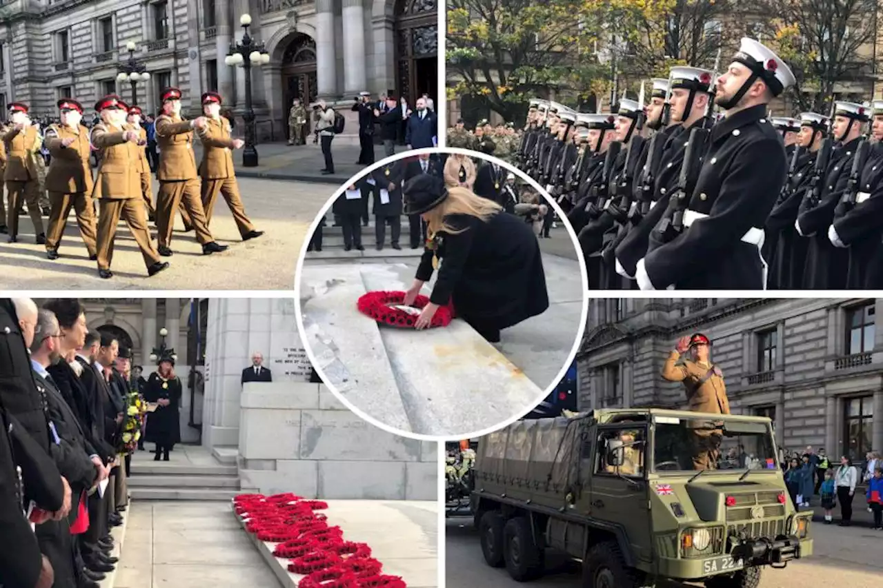 'Glorious sunshine' in Glasgow as crowds gather to observe Remembrance Sunday