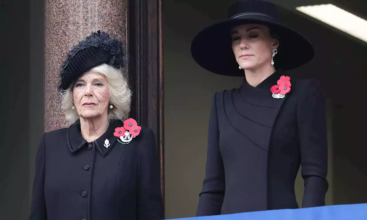 Queen Consort Camilla and Princess Kate make sombre appearance at Remembrance Day service - photos