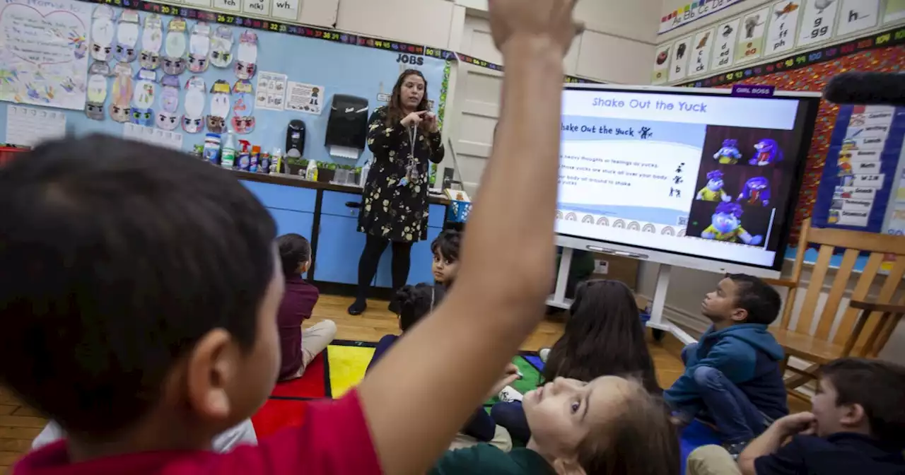 In one first-grade classroom, puppets teach children to 'shake out the yuck'