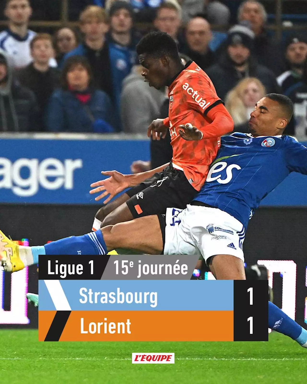 Strasbourg 1-1 Lorient, Ligue 1 Uber Eats, résultat et résumé du match (13/11/2022)