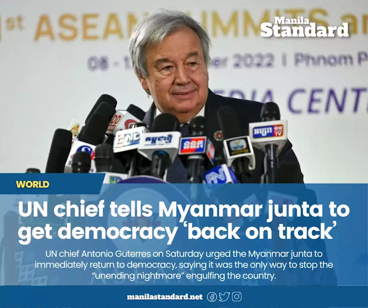 UN chief tells Myanmar junta to get democracy ‘back on track’