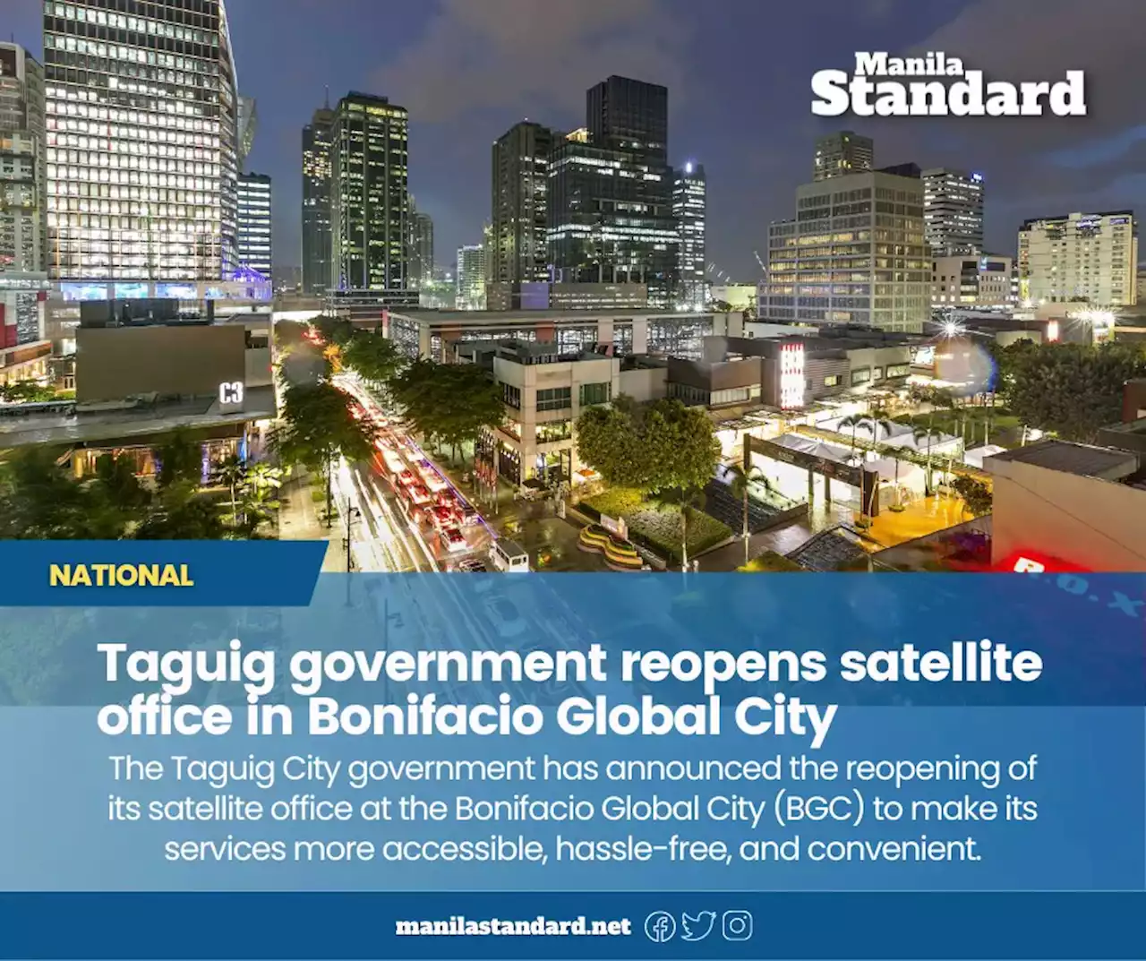 Taguig government reopens satellite office in Bonifacio Global City