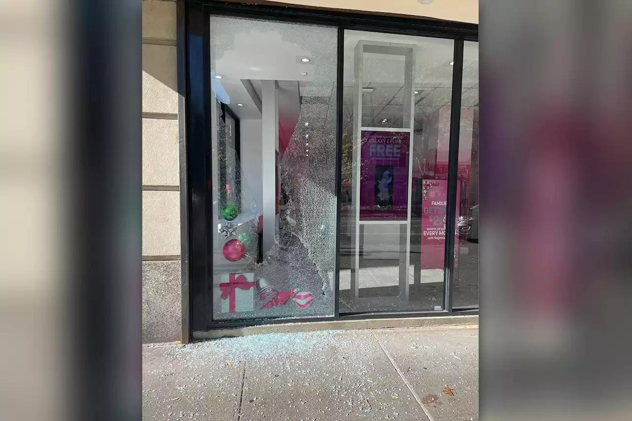 Unhinged man assaults NYC T-Mobile manager, hurls garbage can through window