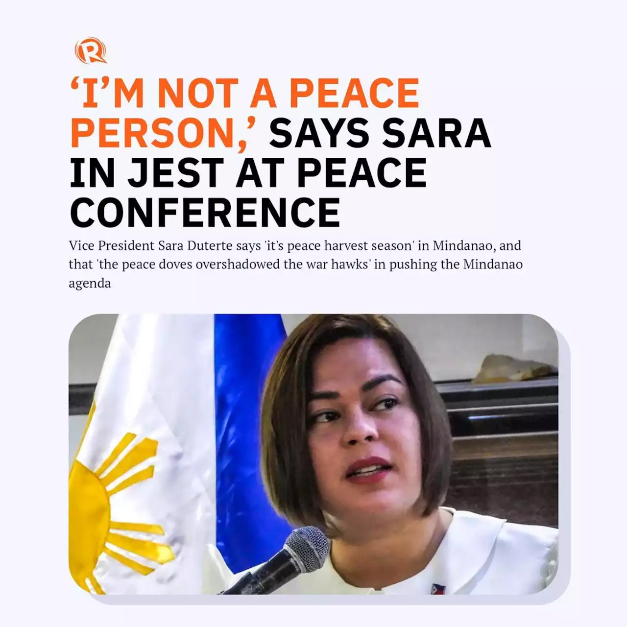 'I'm not a peaceful person,' says Sara in jest at peace conference