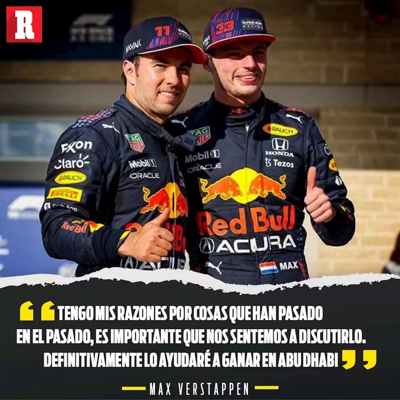 Checo Pérez a Verstappen tras no dejarlo pasar: 'Tiene dos campeonatos gracias a mí'