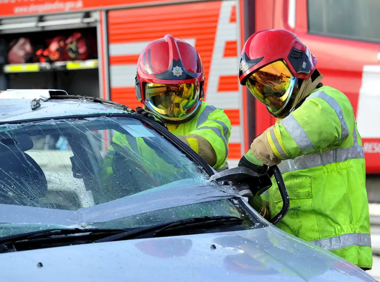 Motorbike and two cars in crash near Newport