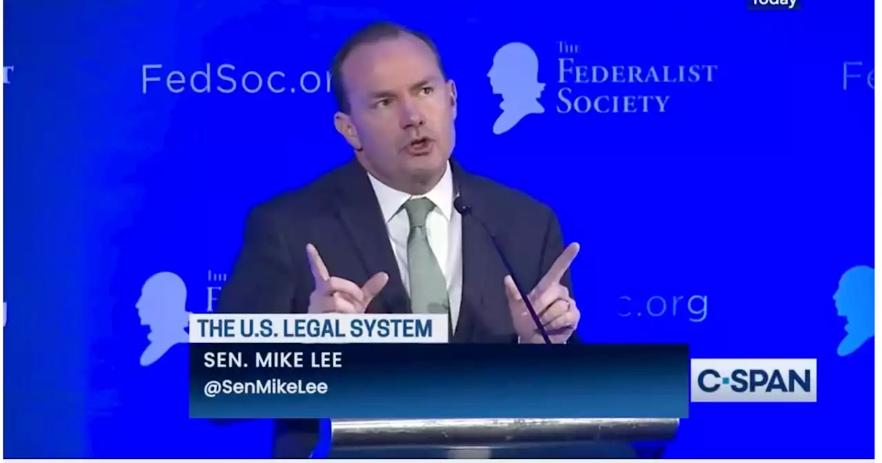 Watch: Utah Sen. Mike Lee performs Donald Trump impression during Federalist Society speech