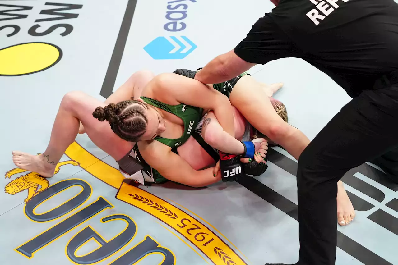 Molly McCann's three-fight win streak ruthlessly ended by Erin Blanchfield who battered then tapped out 'Meatball' at UFC 281