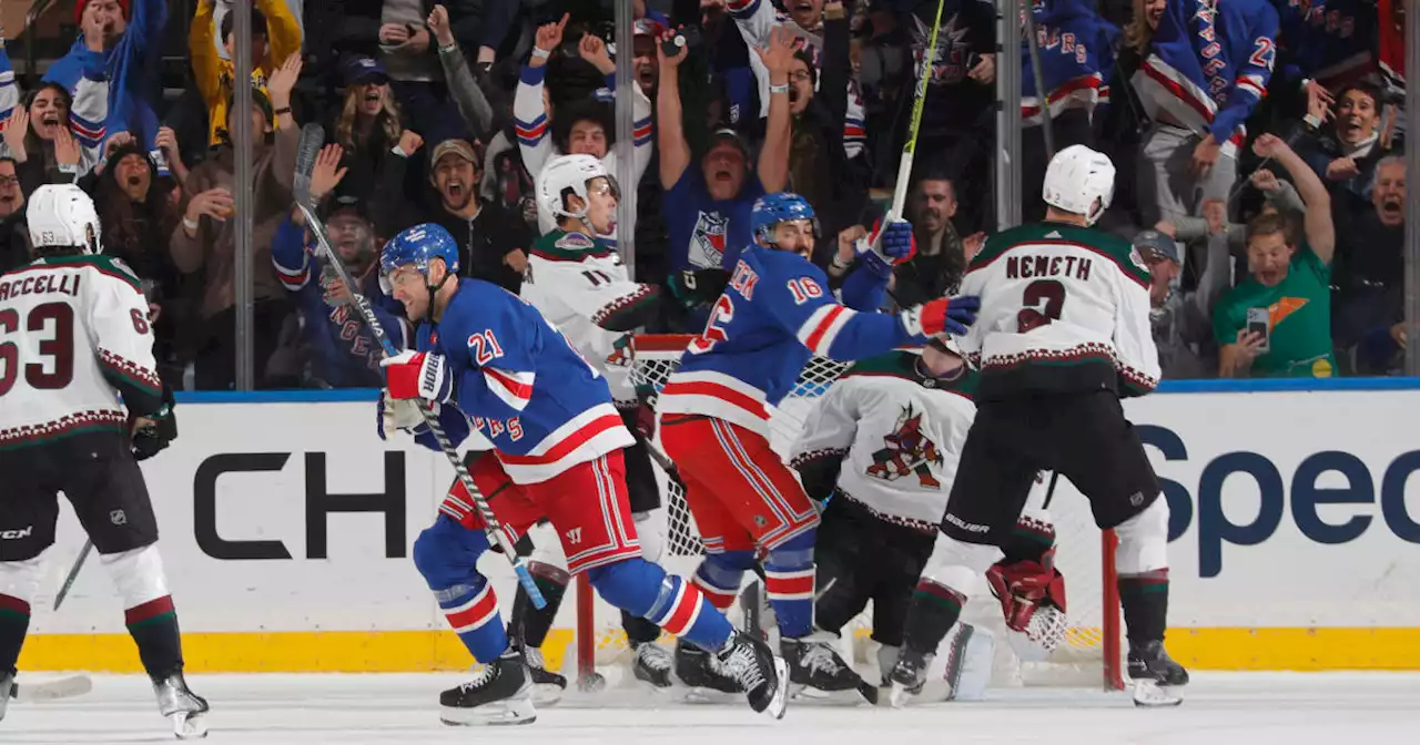 Goodrow, Fox lead Rangers to win over Coyotes