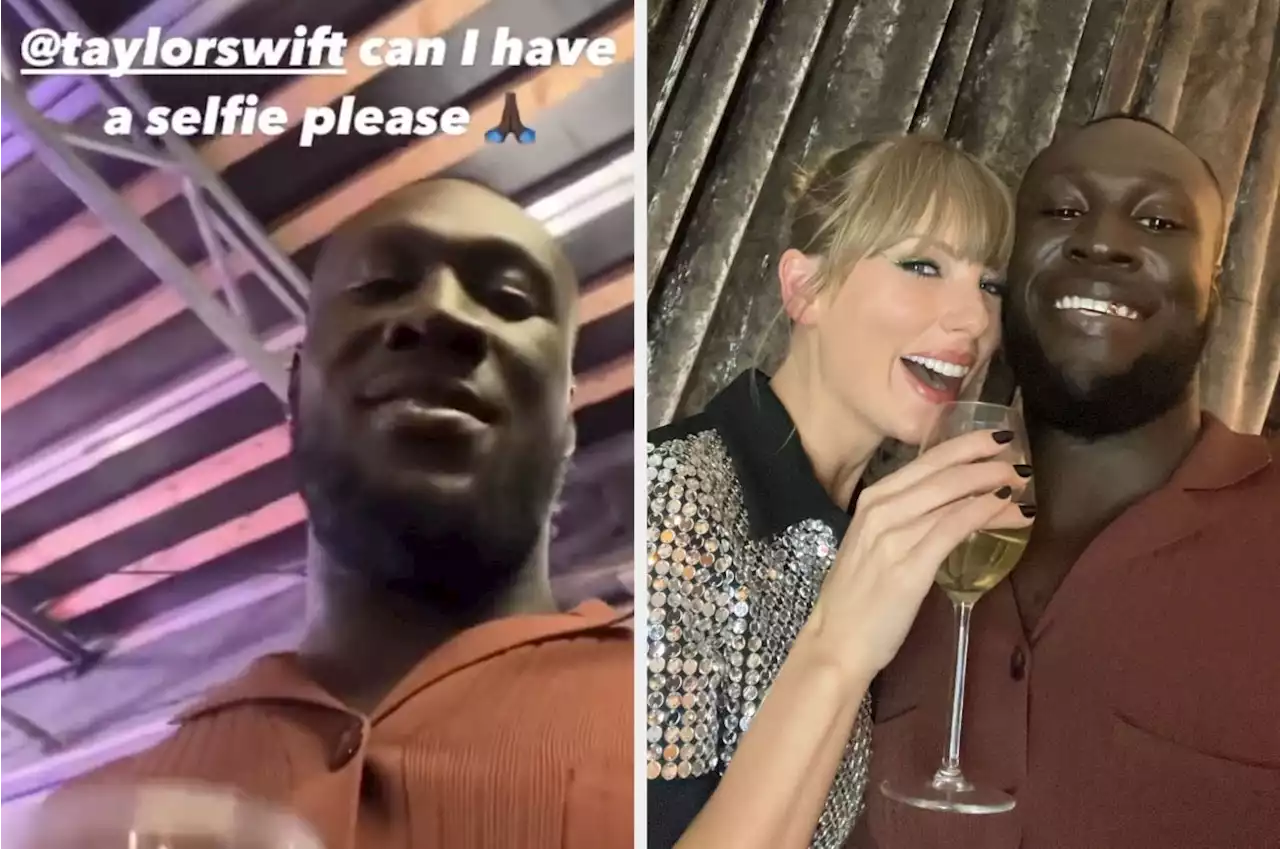 Stormzy 'So Blessed' As He Completes His Mission To Grab A Selfie With Taylor Swift At MTV EMAs