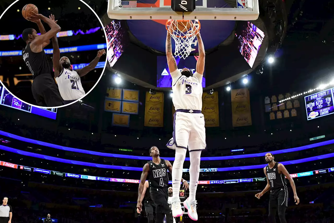 Shorthanded Nets can’t stop Anthony Davis in loss to dismal Lakers