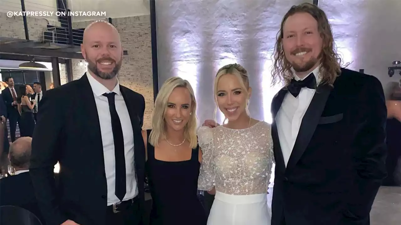 Astros pitcher Ryne Stanek and his wife Jessica say 'I do' at post-World Series wedding