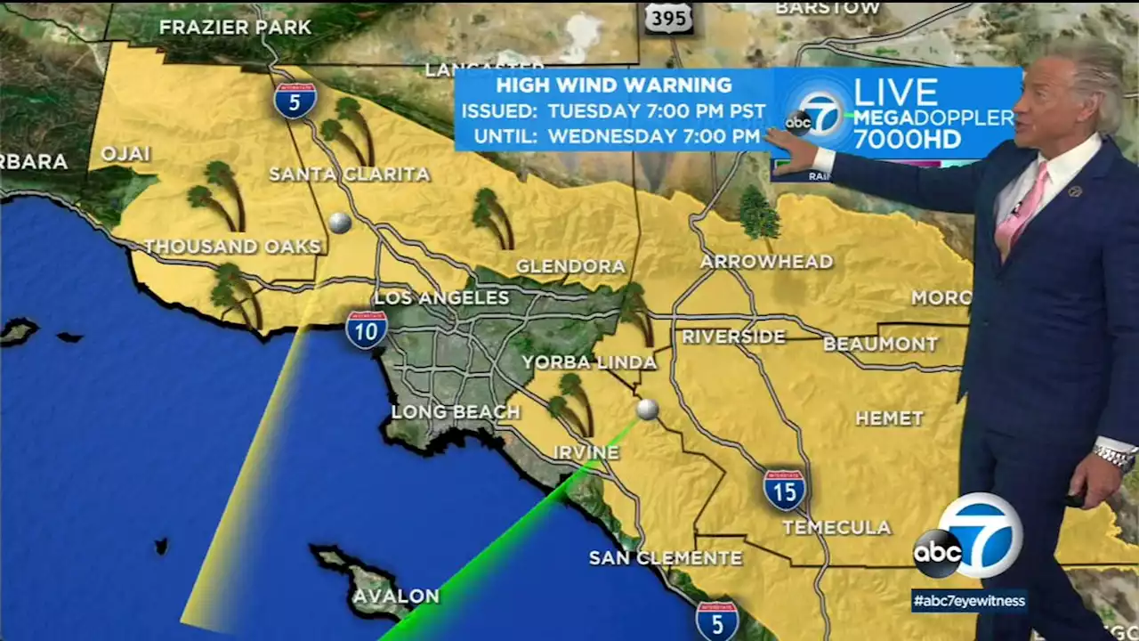 Strong Santa Ana winds to blow through SoCal starting Tuesday