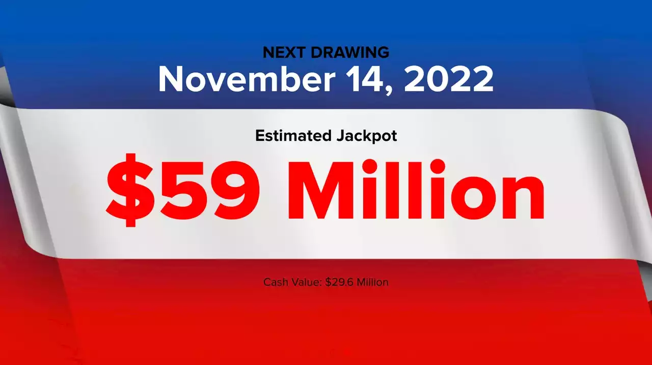 Powerball winning numbers for Monday, Nov. 14, 2022; jackpot $59 million