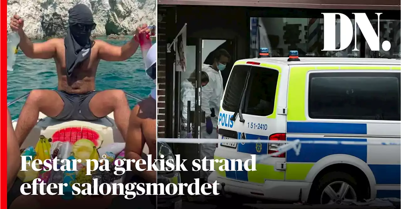 Här festar den huvudmisstänkte på grekisk strand två veckor efter mordet