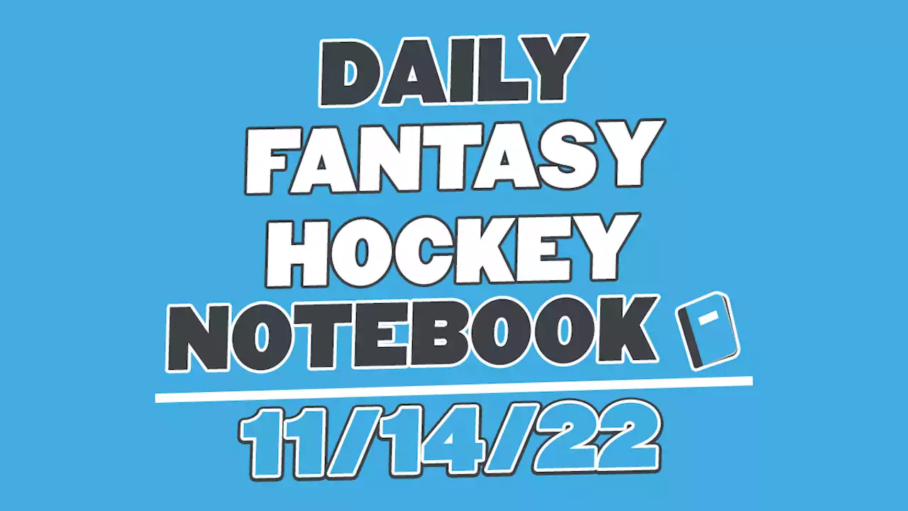 Daily Fantasy Hockey Notebook – 11/14/22 - Daily Faceoff