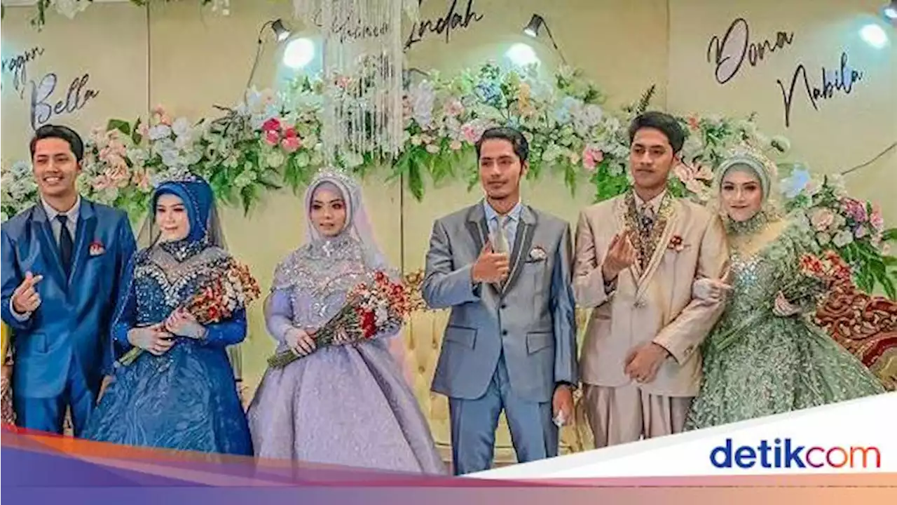 Kisah Cinta 3 Pria Kembar Lamongan yang Kompak Gelar Resepsi Bersamaan