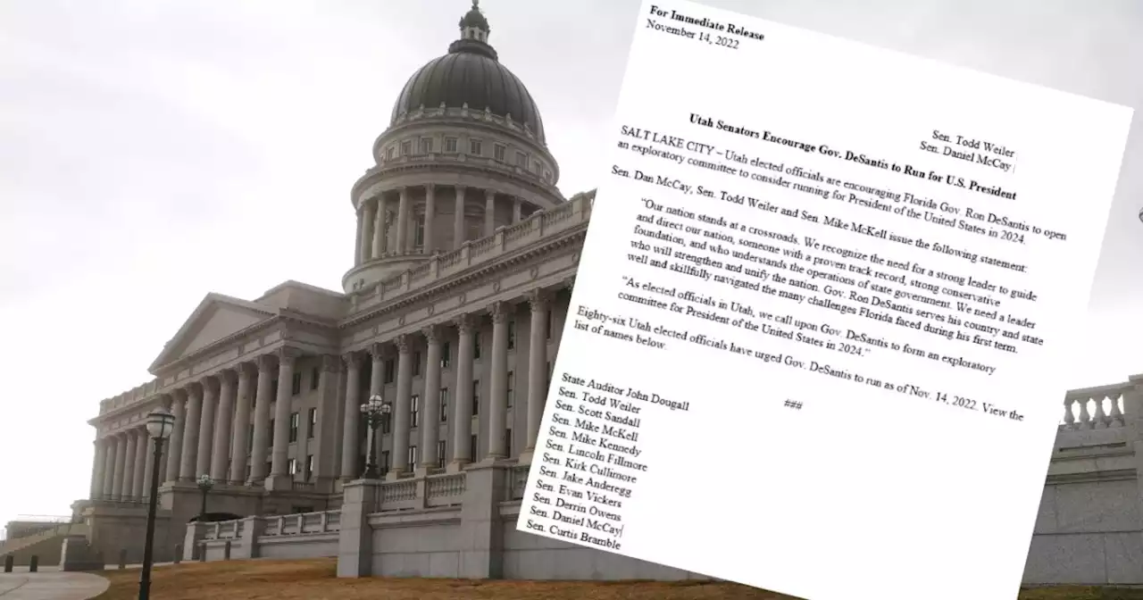 Utah politicians pen letter encouraging DeSantis to run for president