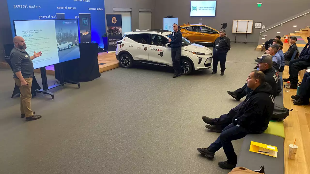 General Motors hosts hands-on training for first responders on how to respond to electric car crashes