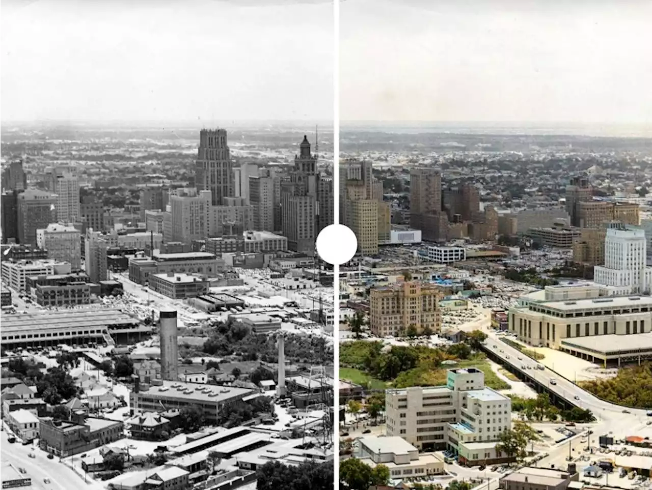 AI tool brings color to black-and-white Houston photos, from USS Texas to 1950s skyline