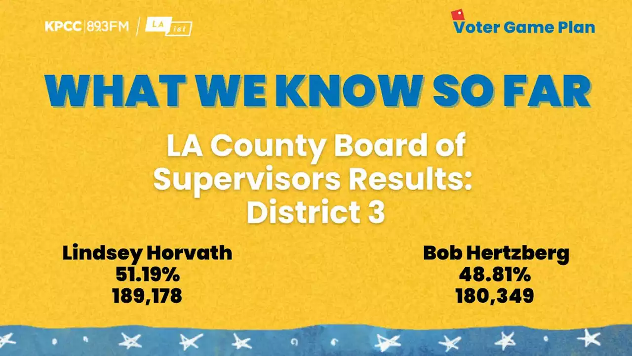 LA County Board of Supervisors Results: What We Know So Far In The Race Between Bob Hertzberg and Lindsey Horvath