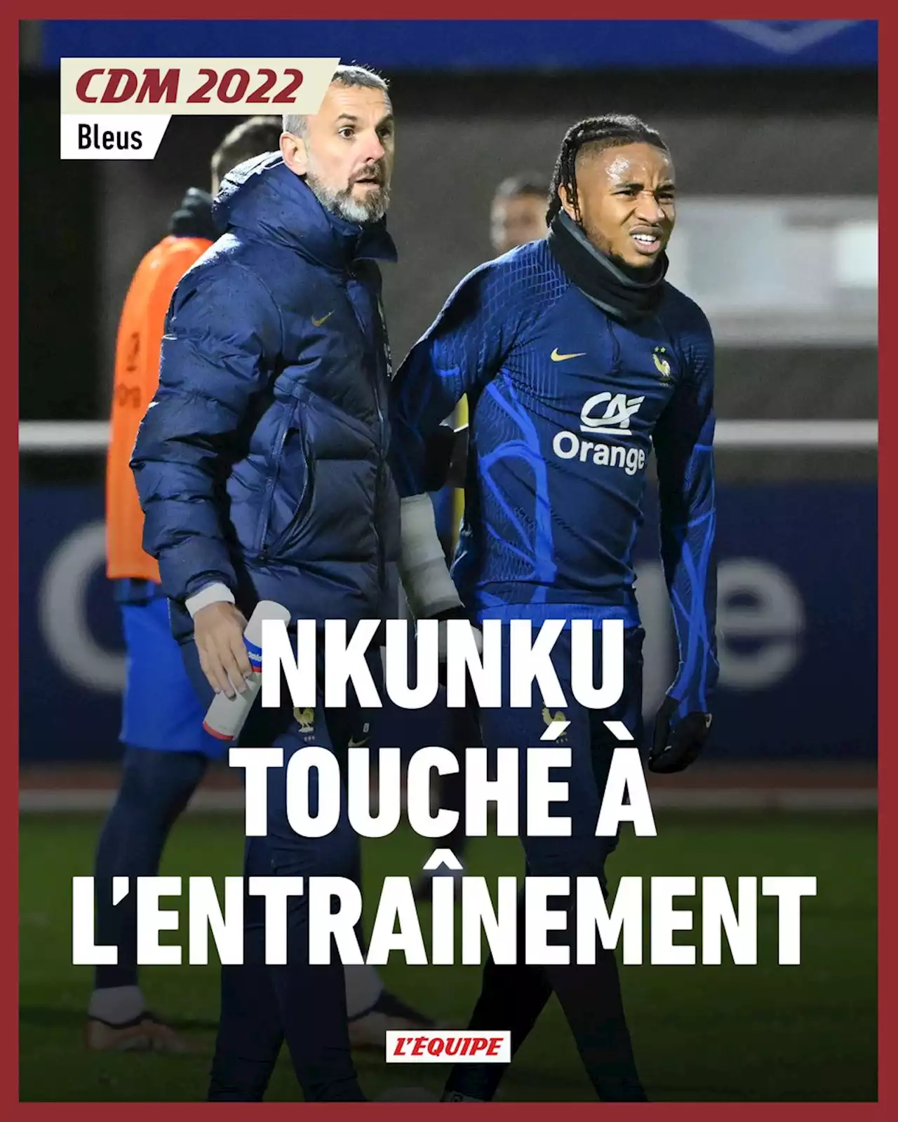 Christopher Nkunku, sorti de l'entraînement en boitant, passe des examens