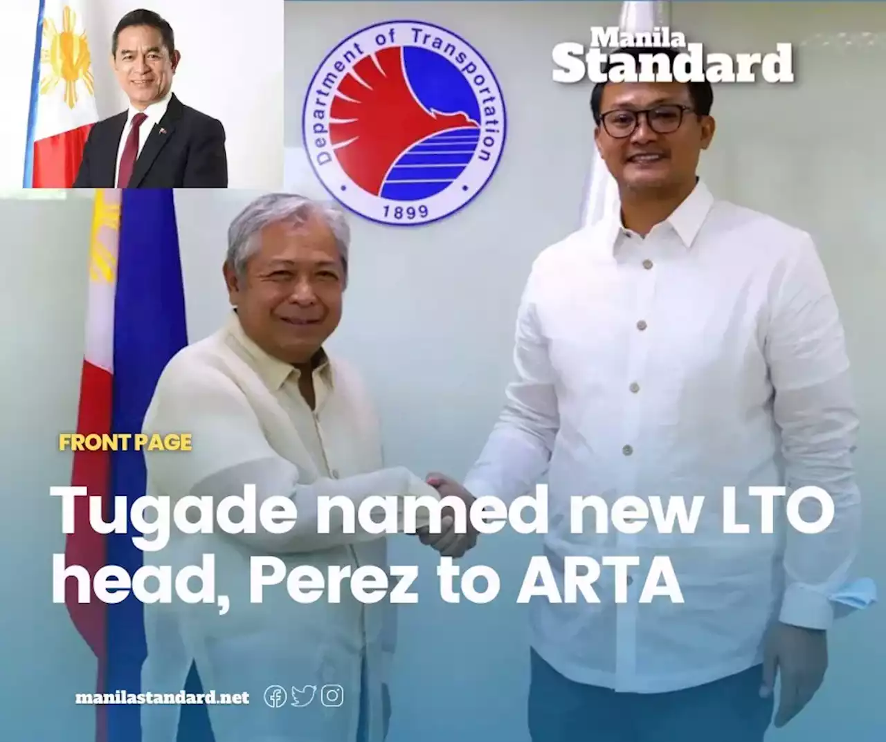 Tugade named new LTO head, Perez to ARTA