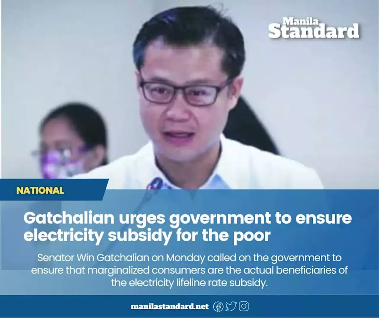 Gatchalian urges government to ensure electricity subsidy for the poor