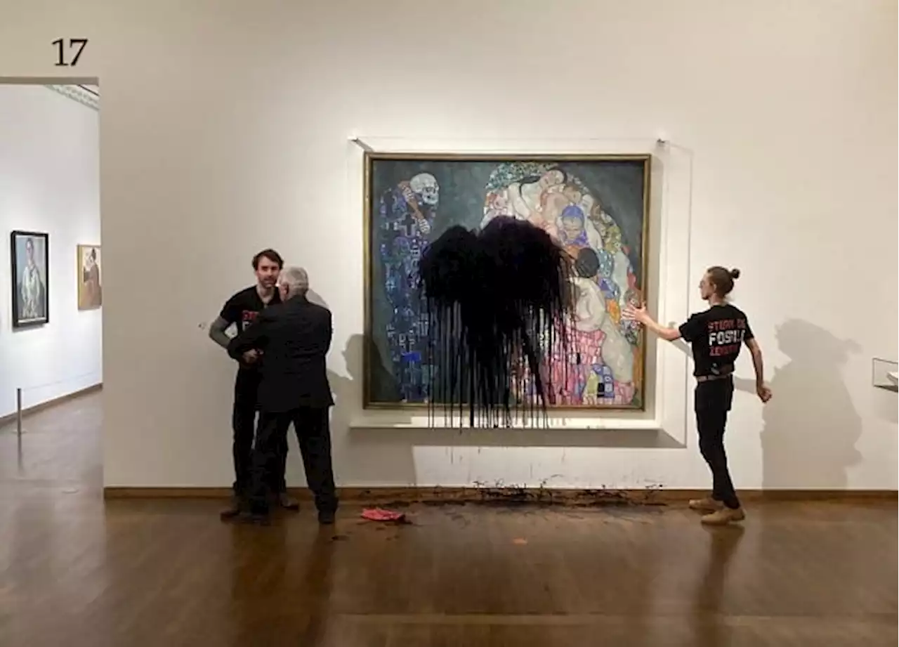 SEE | Now climate protesters target Gustav Klimt painting in Austrian museum | News24