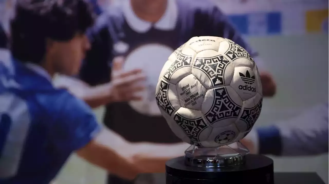 The 'Hand of God' soccer ball punched by Diego Maradona is up for auction :  NPR