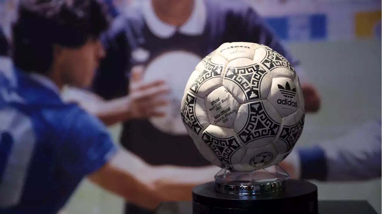 The 'Hand of God' soccer ball punched by Diego Maradona is up for auction :  NPR