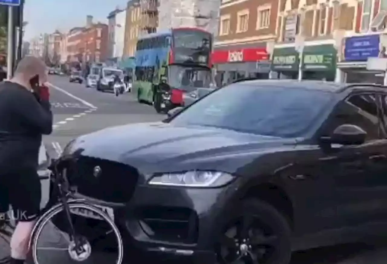 Driver rams cyclist and crushes bike during dispute