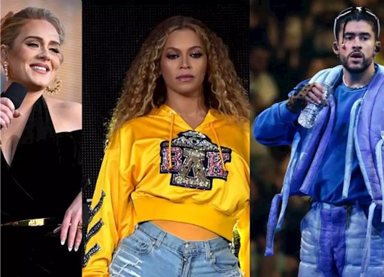 Disputan el premio al ‘Mejor Álbum del Año’ en los Grammy Beyoncé, Bad Bunny y Adele