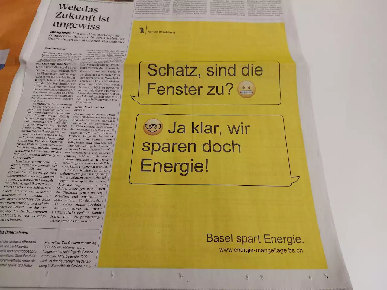 Läppische Basler Spartipps – ein Kommentar – «Schatz, sind die Fenster zu?»