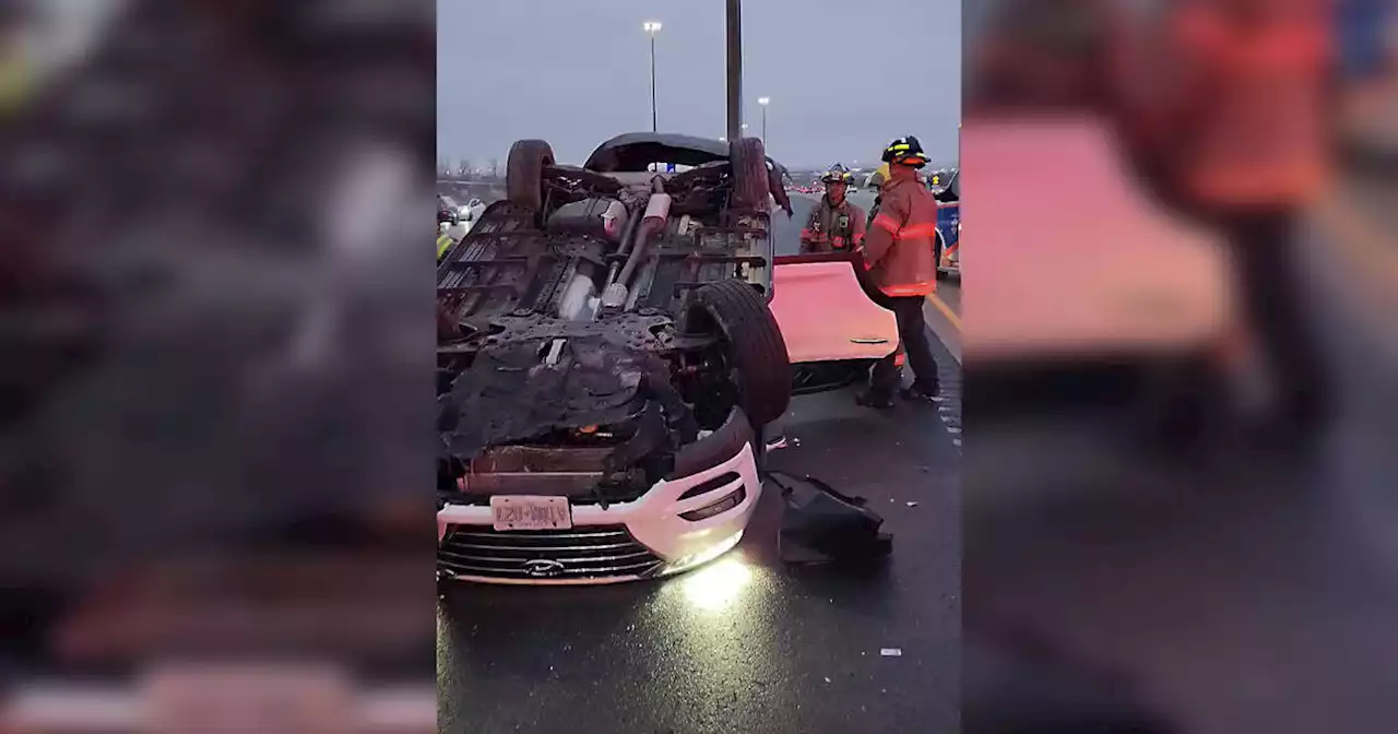 Police shame Toronto-area driver after literally flipping car for not having snow tires