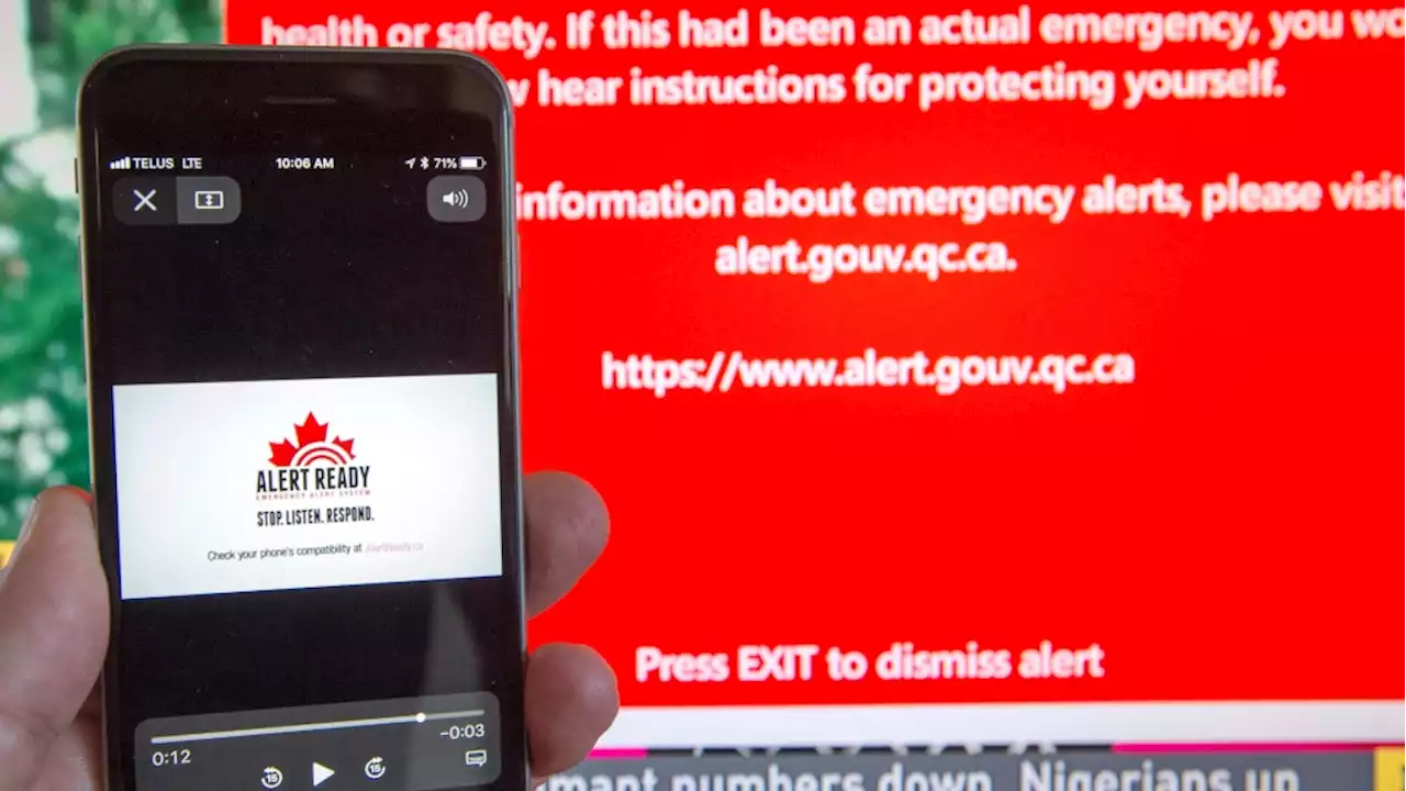 Ontarians to receive test alert on their devices Wednesday afternoon