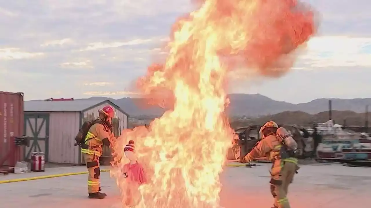 Chicago firefighters demonstrate how frying a turkey this Thanksgiving could go terribly wrong