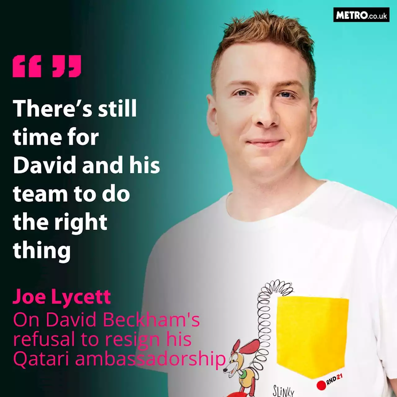 Joe Lycett still chasing David Beckham over axing Qatar ambassadorship