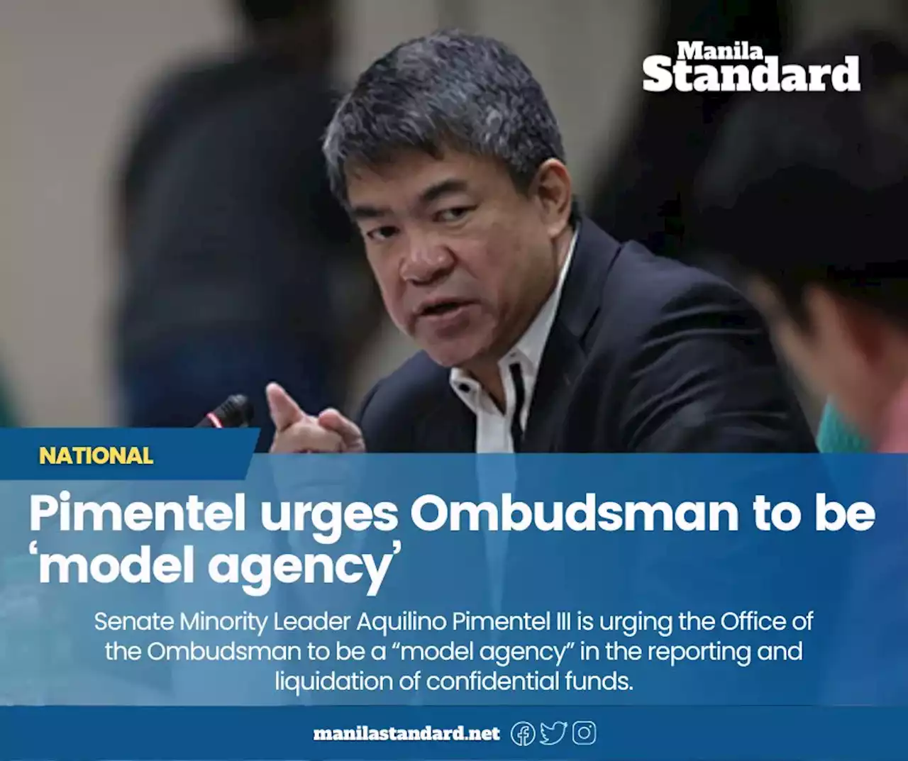 Pimentel urges Ombudsman to be ‘model agency’