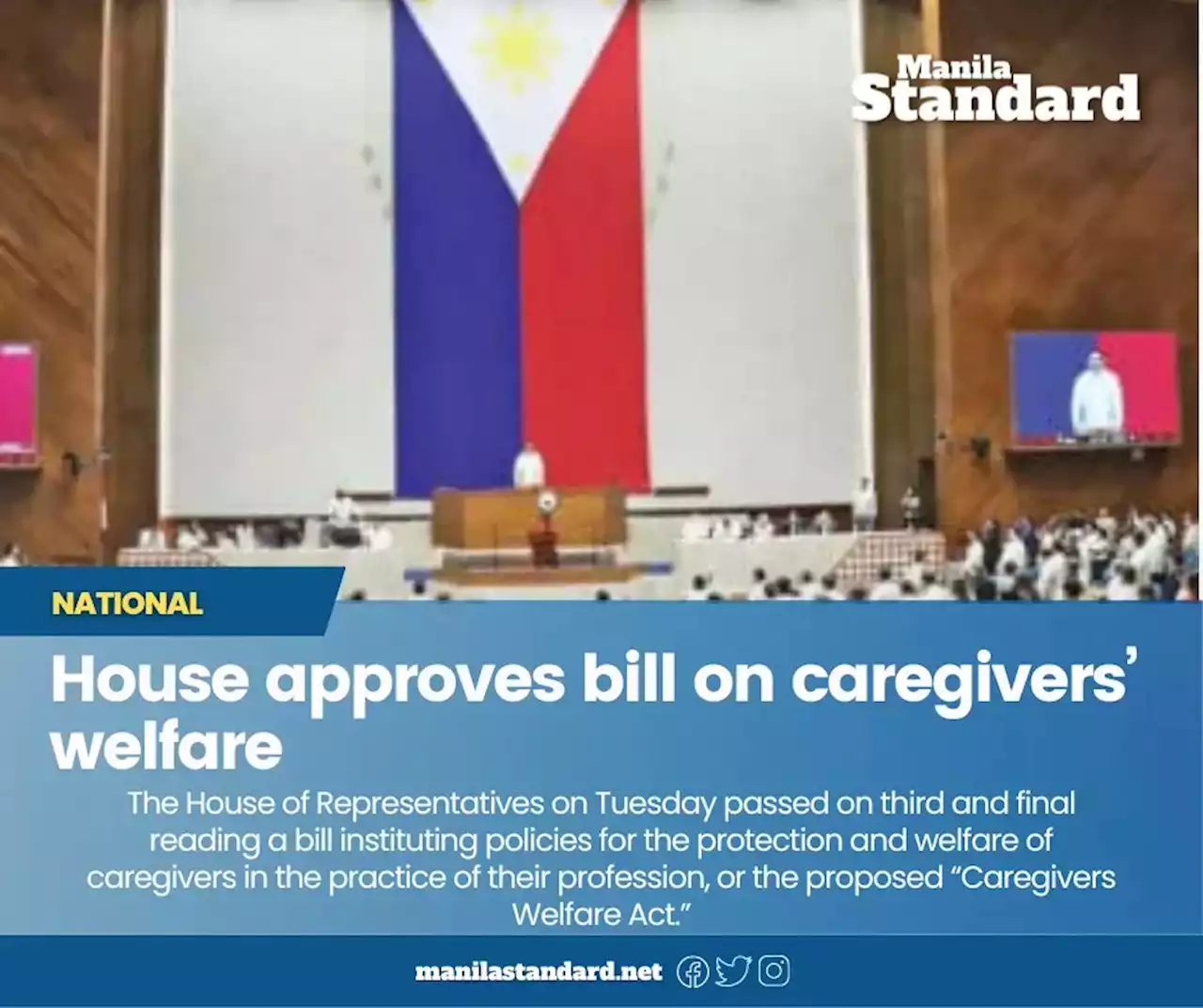 House approves bill on caregivers’ welfare