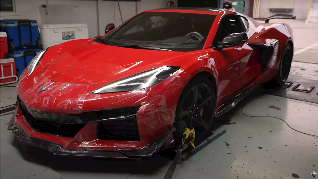 2023 Chevrolet Corvette Z06 strapped to a dyno