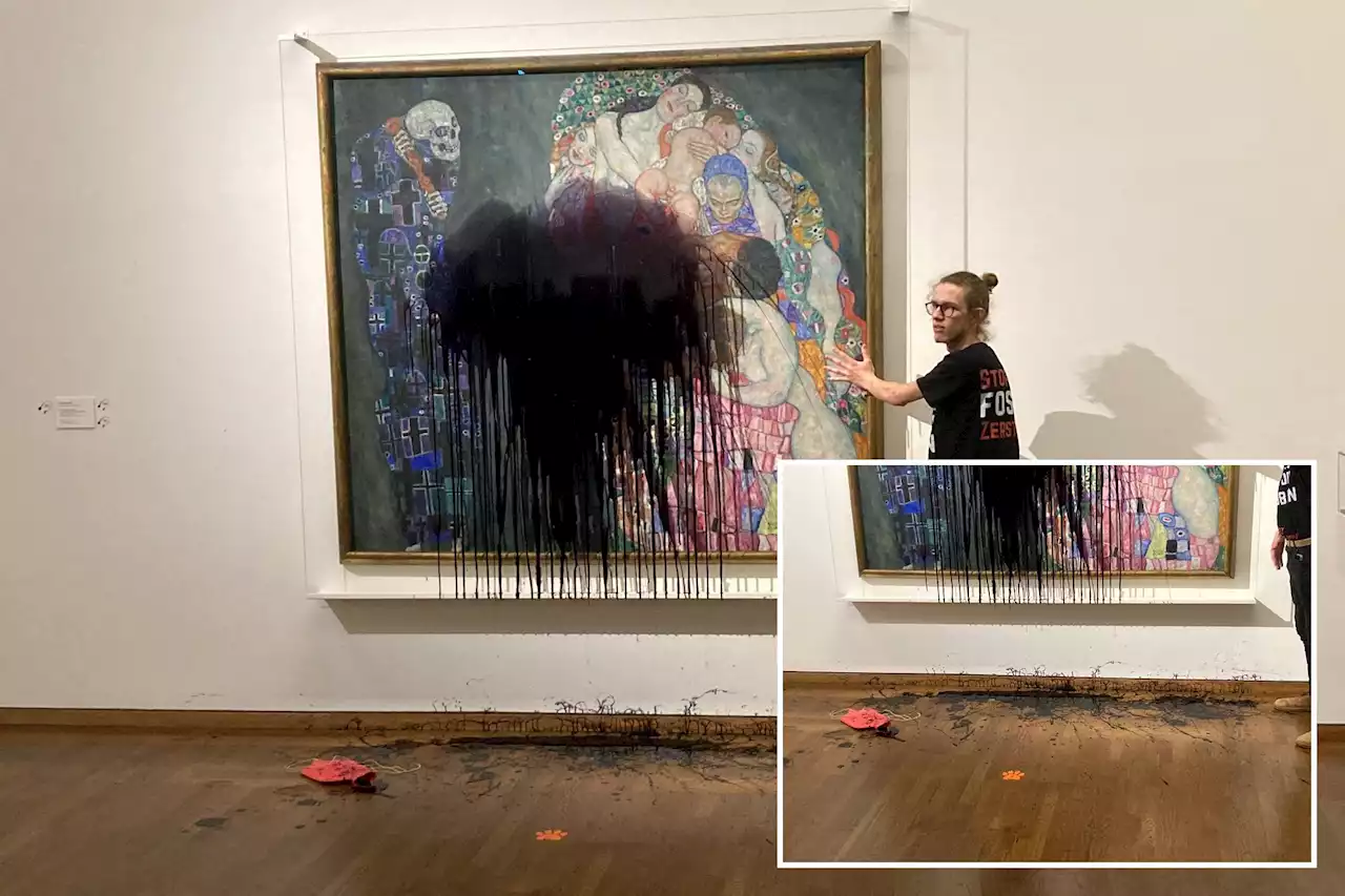 Environmentalists in Vienna deface Gustav Klimt’s ‘Death and Life’ painting with ‘black oily liquid’