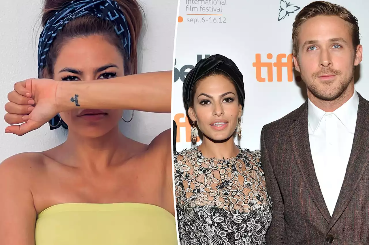 Eva Mendes shows off tattoo hinting she may have married Ryan Gosling