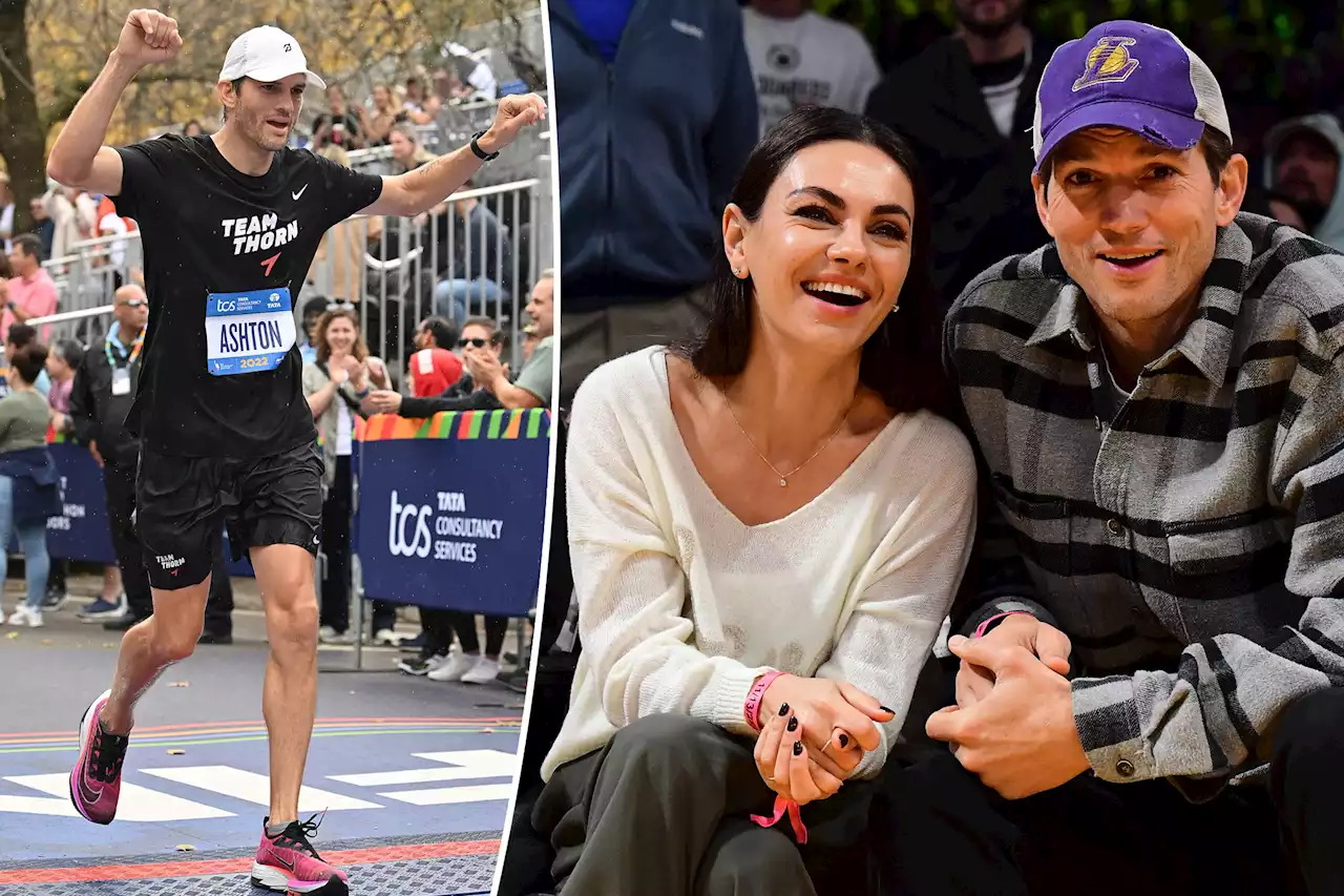 Mila Kunis reveals Ashton Kutcher is training their kids for 5K after running NYC marathon