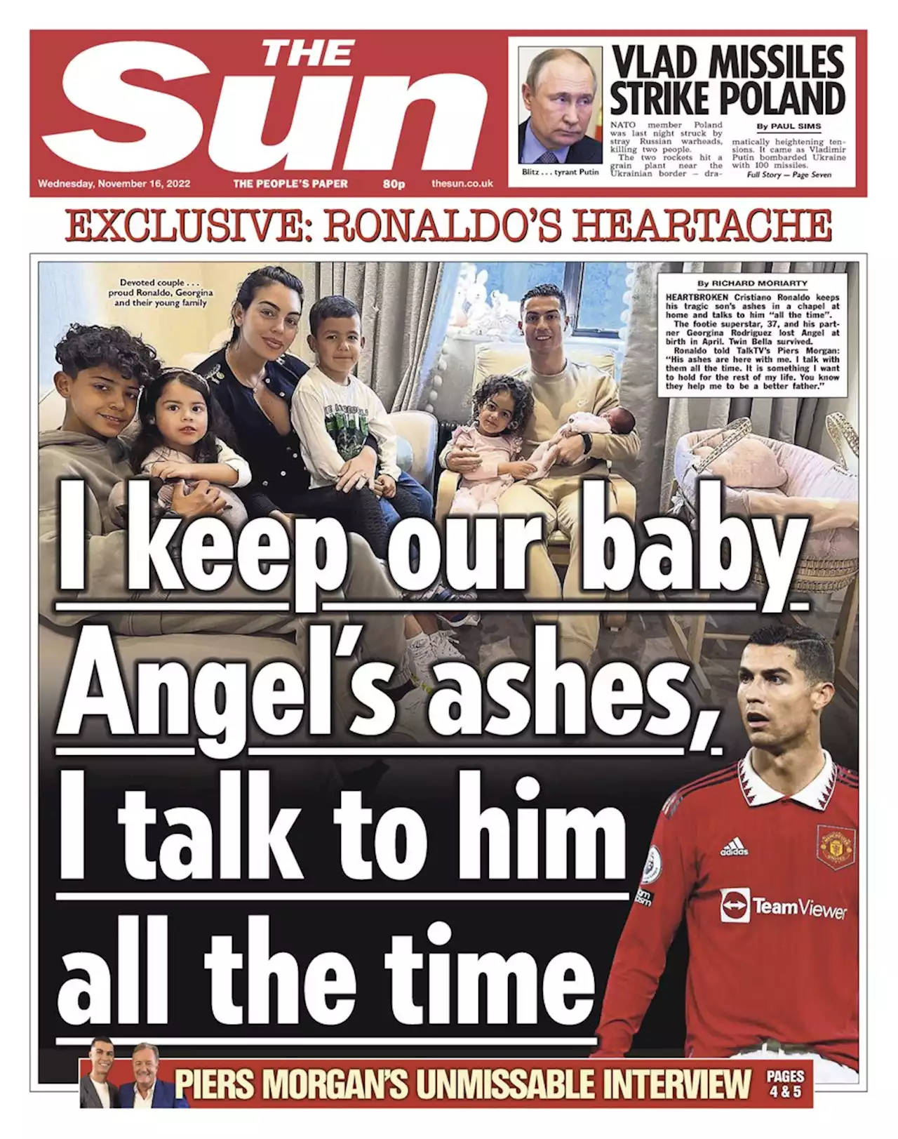 I keep baby Angel's ashes with my dad's & talk to him all the time, says Ronaldo