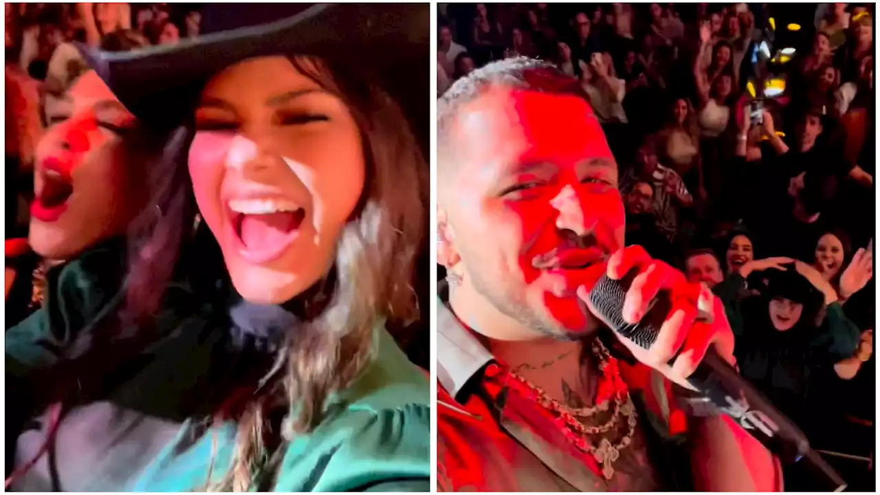 Nodal sorprende a Ana Patricia y le quita el celular en pleno concierto: video