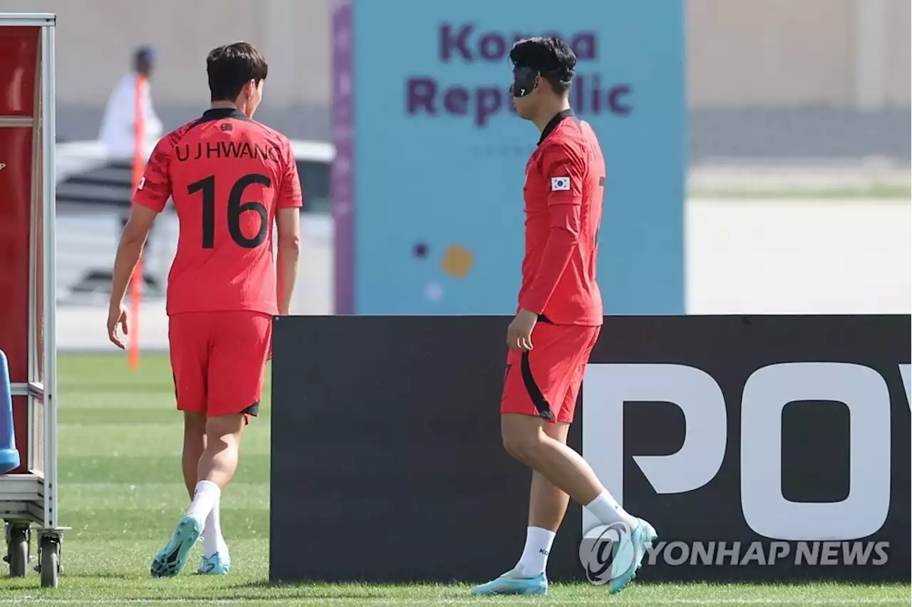 [월드컵] '마스크맨' 손흥민 떴다…입성 첫날 그라운드서 훈련(종합) | 연합뉴스