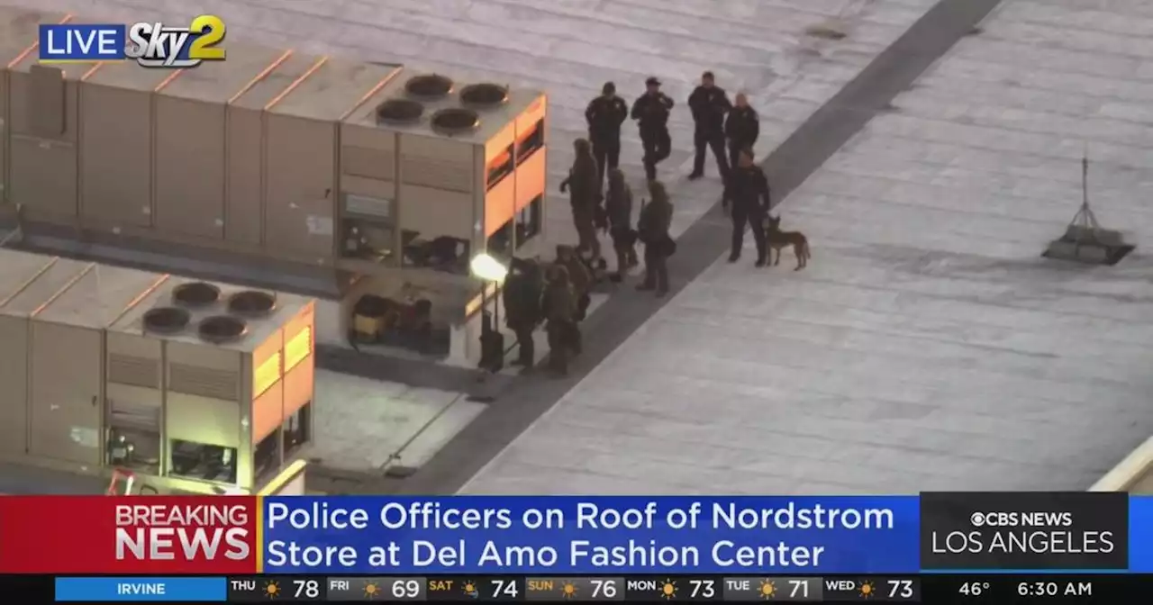 Torrance police search for burglary suspect on roof of Nordstrom at Del Amo Fashion Center