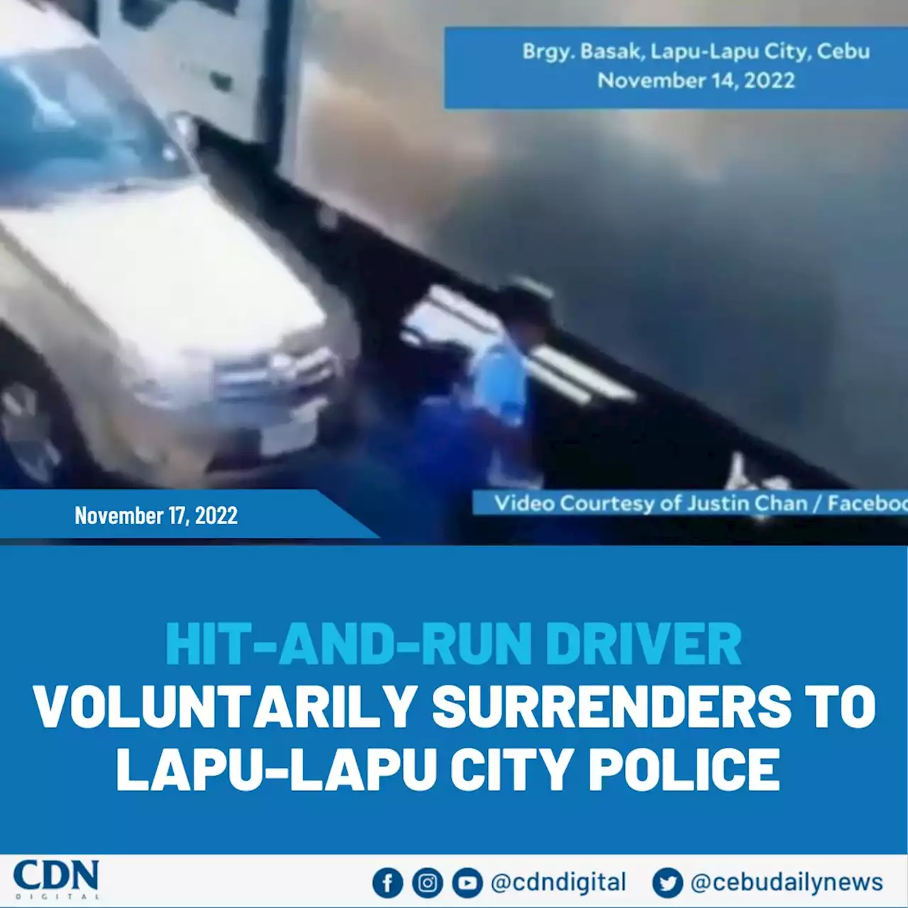 Hit-and-run driver voluntarily surrenders to Lapu-Lapu City police